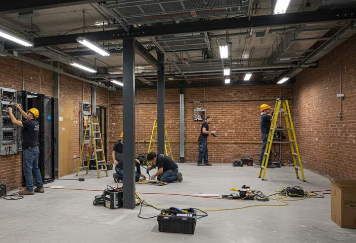 Rénovation et sécurisation expertes de data centers.